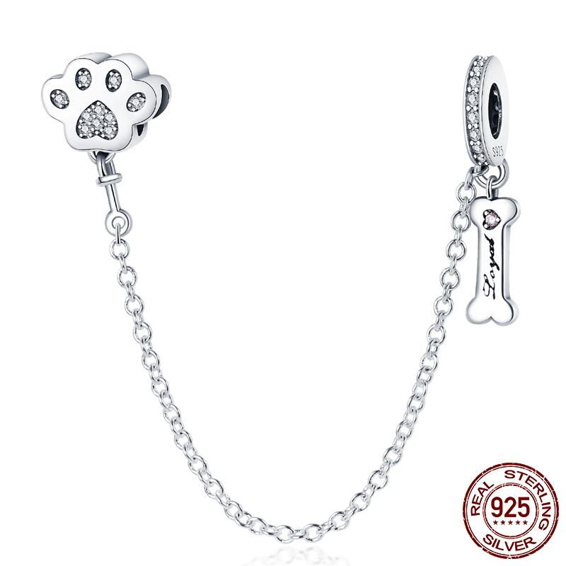 Dog Pet Charms Copper Doggy Paw French Bulldog Bones Beads Fit Original Pan Bracelet Diy Fine Jewelry