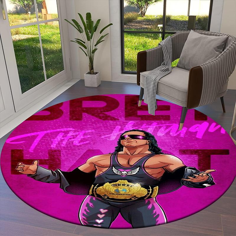 Bret Hart Round Area Rug,Carpet Rug for Living Room Bedroom Sofa Playroom Decor,Non-slip Floor Mat40