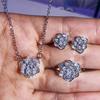 Three-Piece Collarbone Chain Light Luxury Super Fairy Flower Fairy Necklace Set Jewelry Brass