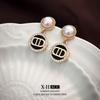 Elegant Gold-Plated Black Zircon Stud Earrings - Niche Design for a Luxurious Fashion Statement