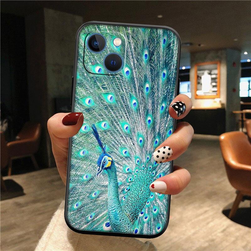 IK53 Pfauenfeder Muschel Handyhülle für Samsung Galaxy Note 10 20 S23 S24 S25 Ultra FE Plus Edge Lite A02S A35 A07 A17