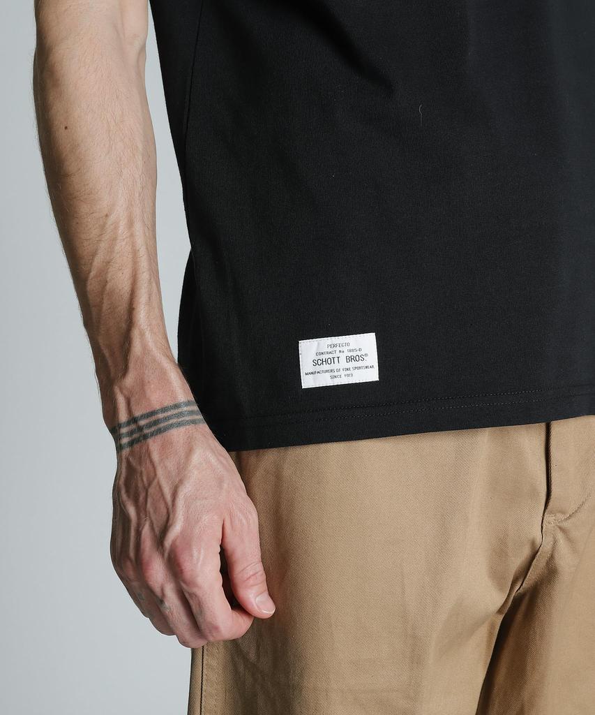 Schott The Godfather T-Shirt, Original Logo, Men's, Size S, 010, Black, 782-4234005