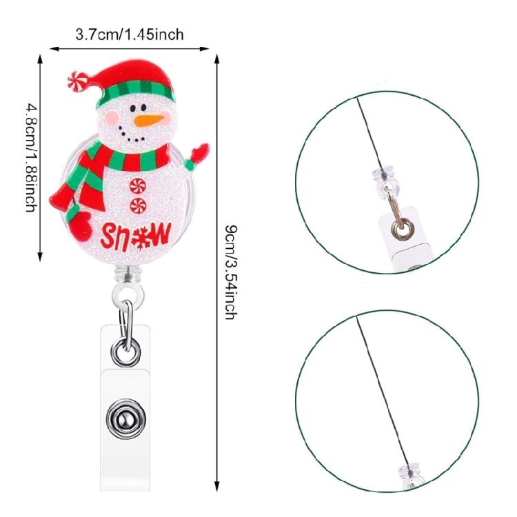 Christmas Badge Holder with Belt Clip Spring Loaded Retractable ABS Badge Holder for Doctor Nurse Student Teacher