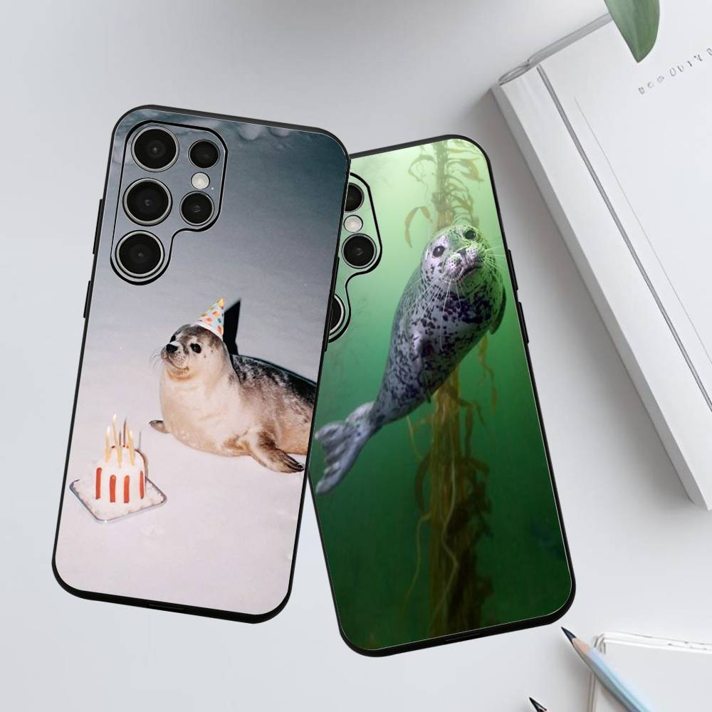 Animal Seal Phone Silicone Case for Samsung Galaxy S 24,22,20,23,21,20 Ultra Plus Lite 5G Print Silicone Cover