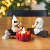 44Pc Resin Ghost Bonfire Holiday Decoration Ornaments, Glossy Soul Bonfire, Roasted Marshmallows, Doll Set, Fun Halloween Decoration Ornaments.