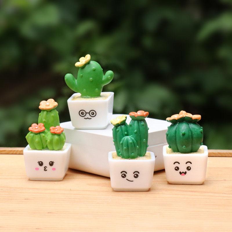 1 Set of 4, Simulated Cactus Succulent Mini Decorative Ornaments Desktop Decoration Crafts Mini Potted Car Small Ornaments