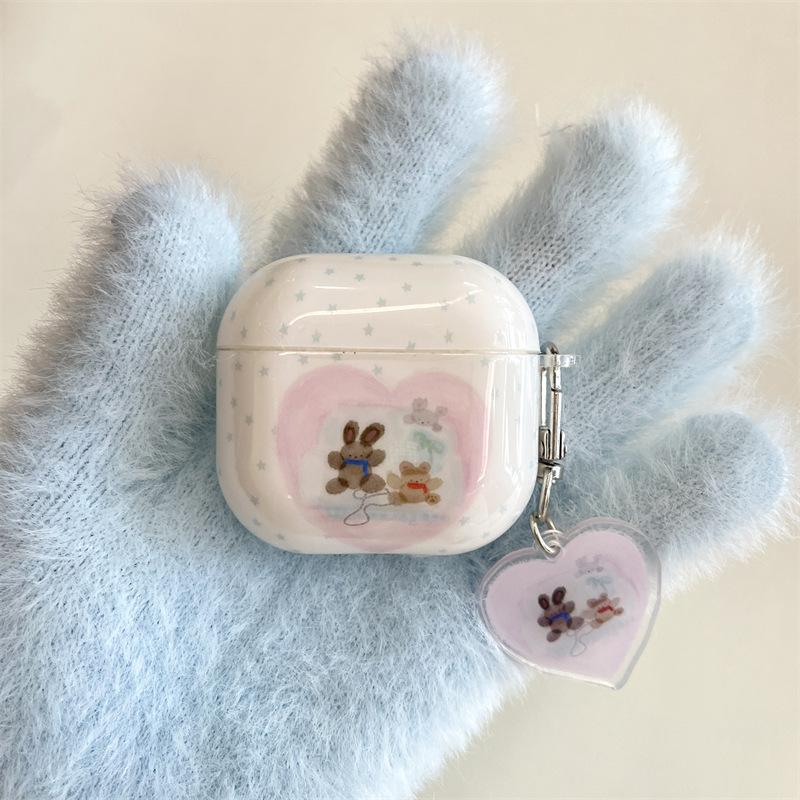 Star love bear rabbit AirpodsPro1 earphone case for Apple 1/1/1 generation wireless bluetooth case