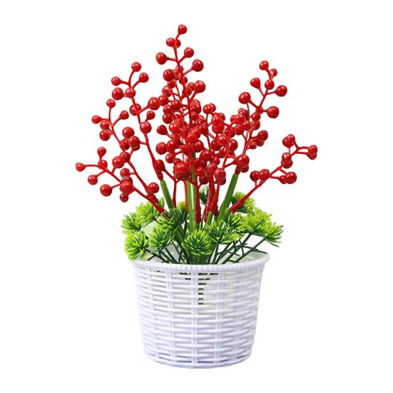 Plastic Artificial Plant Bonsai Delicate Pretty Maintenance Free Fake Berry