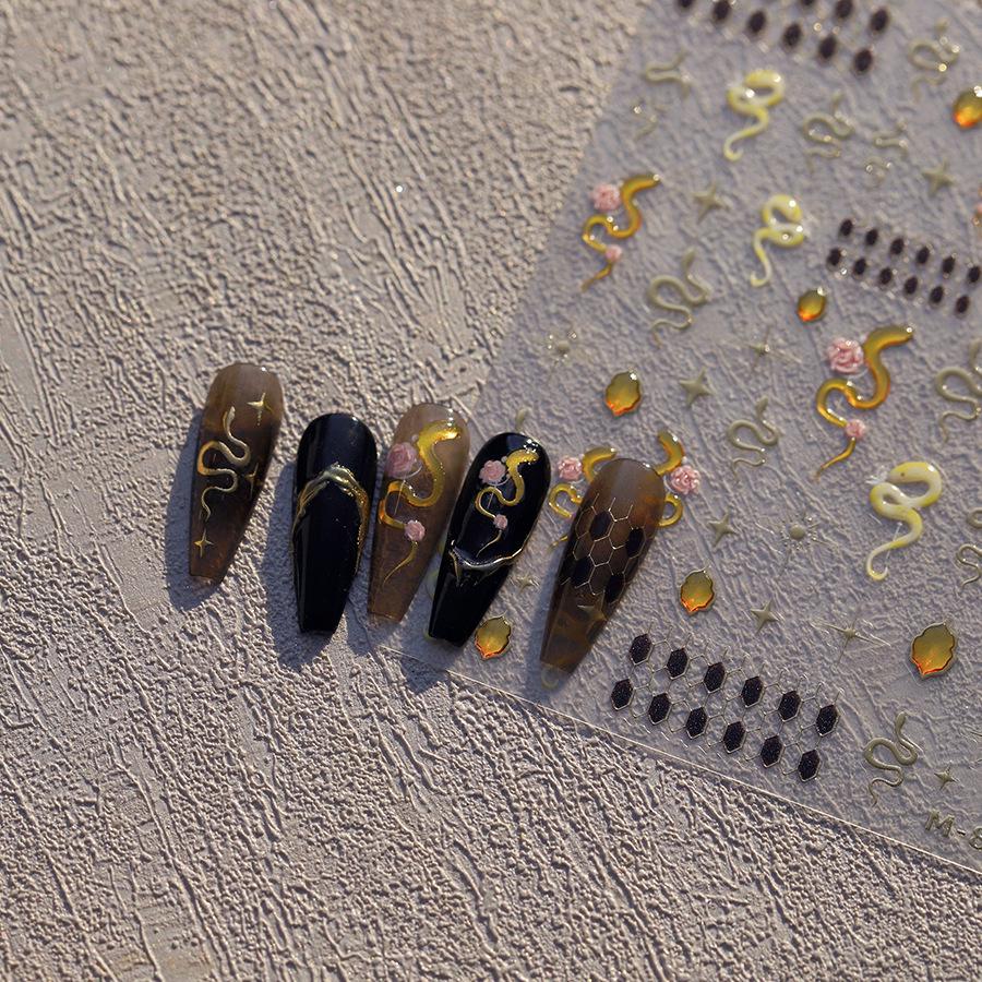 

Gold Frosted Ferrite Nail Stickers - Jelly Gel Series M-843