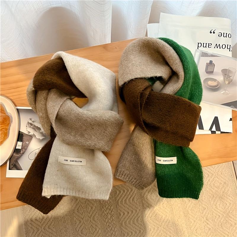 Stylish Color Block Scarf - Soft, Cozy Imitation Cashmere - Unisex Autumn/Winter Neck Warmer
