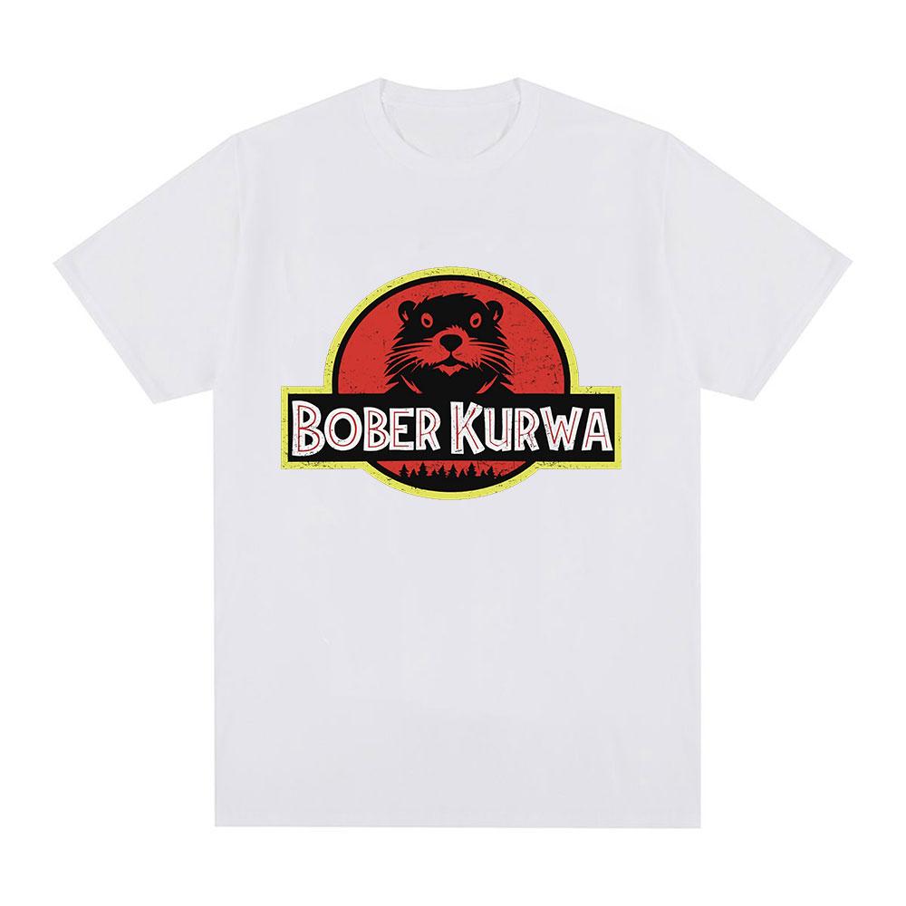 Bober Kurwa Bobr Funny Meme Graphic T-shirt Men's Women Fashion Hip Hop Short Sleeve Loose T-shirts 100% Cotton Cozy T Shirts