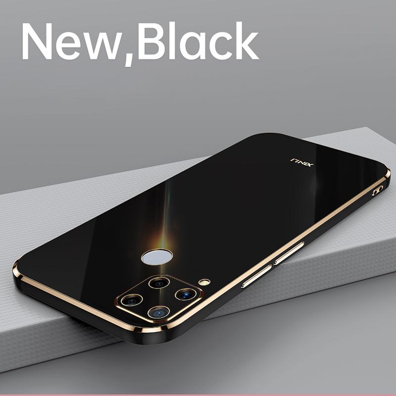 Bling Square Plating Soft Case For OPPO Realme C21Y C35 C31 C20 C17 C15 C12 C11 10 9 9i 8 7 Pro A54 A74 A94 A52 A72 A92 A33 A53 4G 5G Silicone Cover