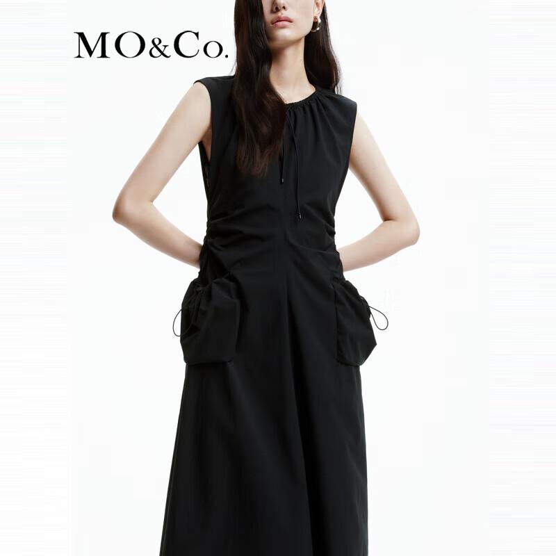 MO&Co. 2024 Spring Drawstring Round Neck Vest Dress