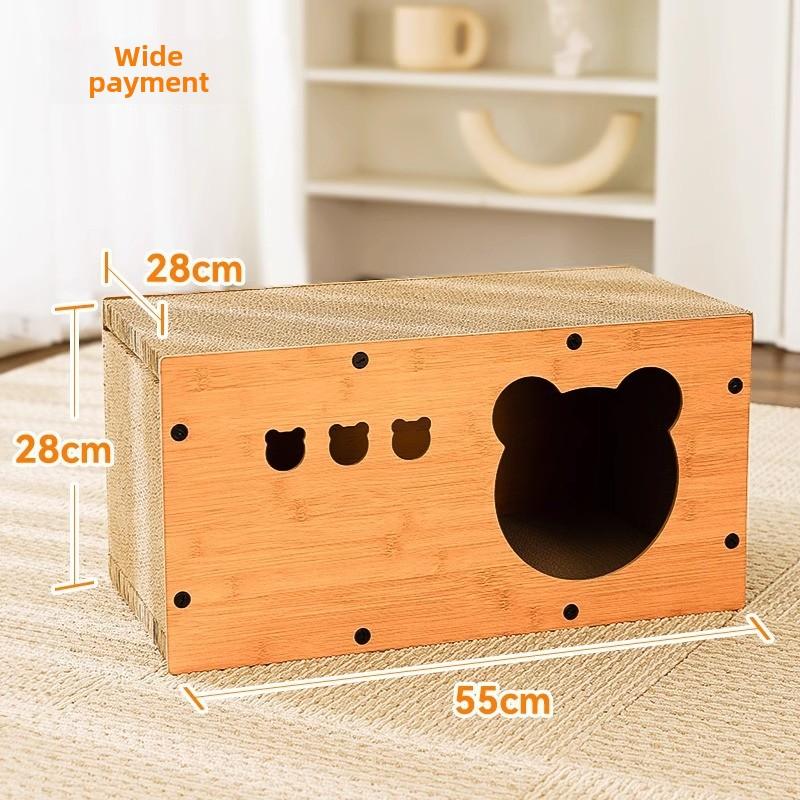 Cat Scratching Board Wear-resistant and Non-crumbling Cat Claw Board Cat Corrugated Cat Nest Villa Four-season Universal Claw Grinding Carton House