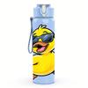 1PZ Occhiali da Sole Anatra Gialla 750ml Bottiglia d'Acqua Sportiva in Plastica Colorata Tappo Flip-Top Anti-Perdita Adatta per Sport Ufficio Uso Domestico