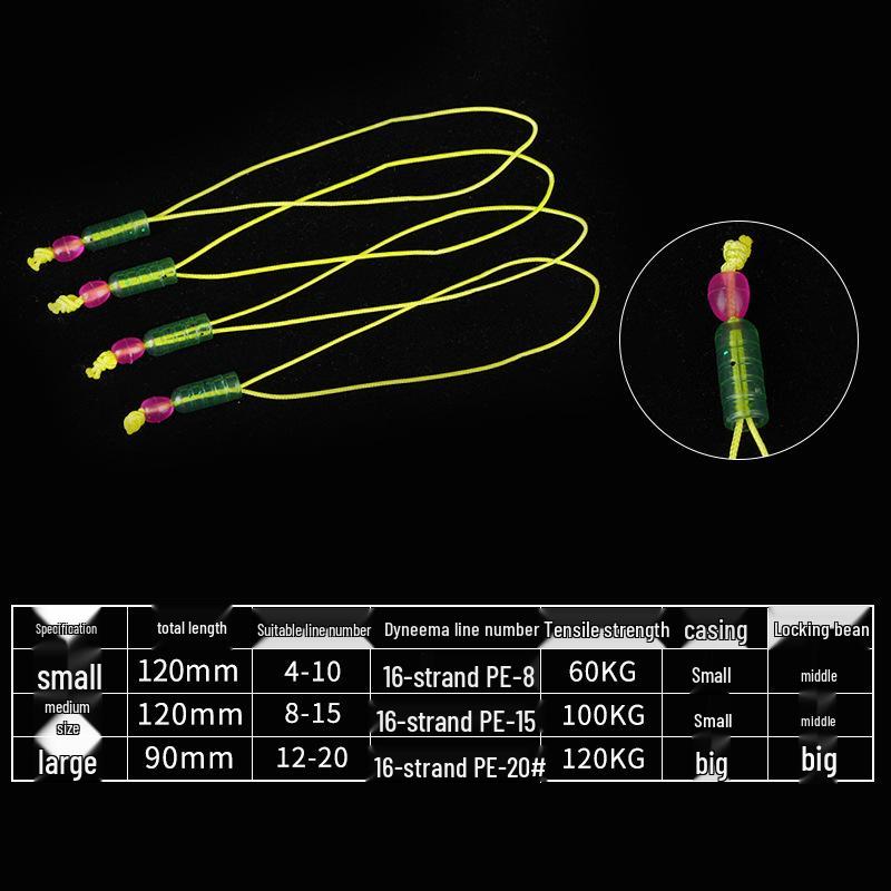Ensemble de connecteurs de ligne principale Dyneema renforcé avec accessoires pour nœud de scion