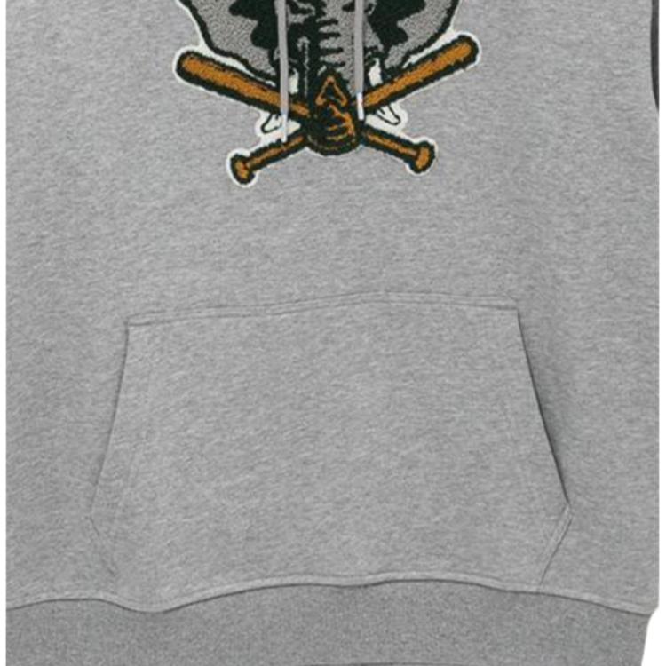 New Era MLB Series Solid Color Animal Pattern Embroidered Drawstring Hoodie Men hoodies Gray 13338687