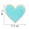 Fluffy Soft Embroidery Heart Iron On Patches Multi Color Towel for DIY Apparel Jeans Bag Repair Handmade Decoration