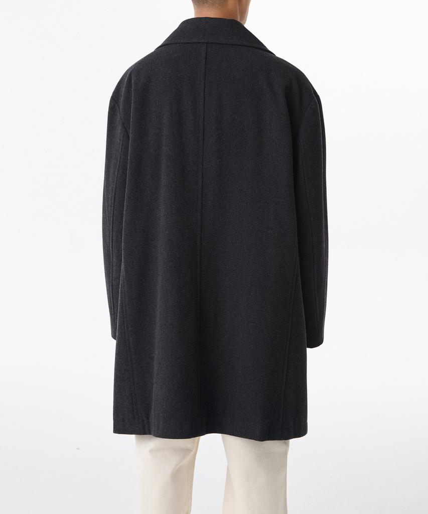 Musinsa Standard Wool Blend Extra Oversized Peacoat [Charcoal Grey]