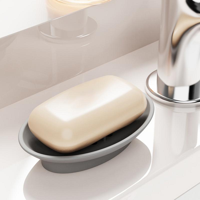 Soap Dish with drainage Sink Bar Soap Dish Holder Tray Silicone Self-Draining Storage Box Small Storage Container Organizer