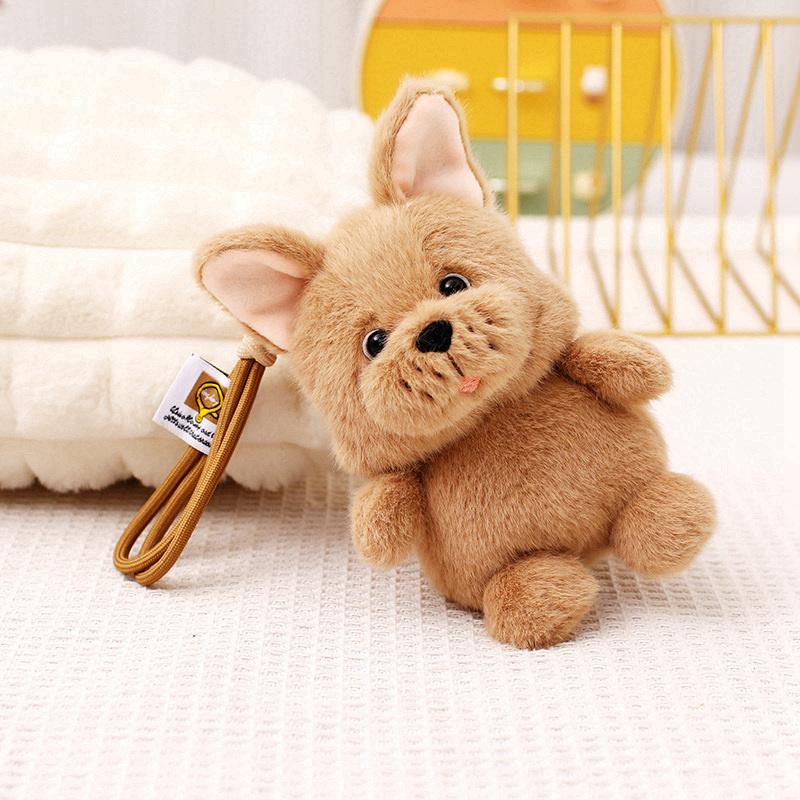 Dog Plush Toy Pendant Teddy Husky Corgi Schnauzer Plushie Keychain Kawaii Bag Key Ring Cute Puppy Dolls Car Decor Christmas Gift