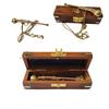 Nautical Maritime Brass/Copper Boatswain Whistle-Bosun Call Pipe~with Sheesham Wood Box