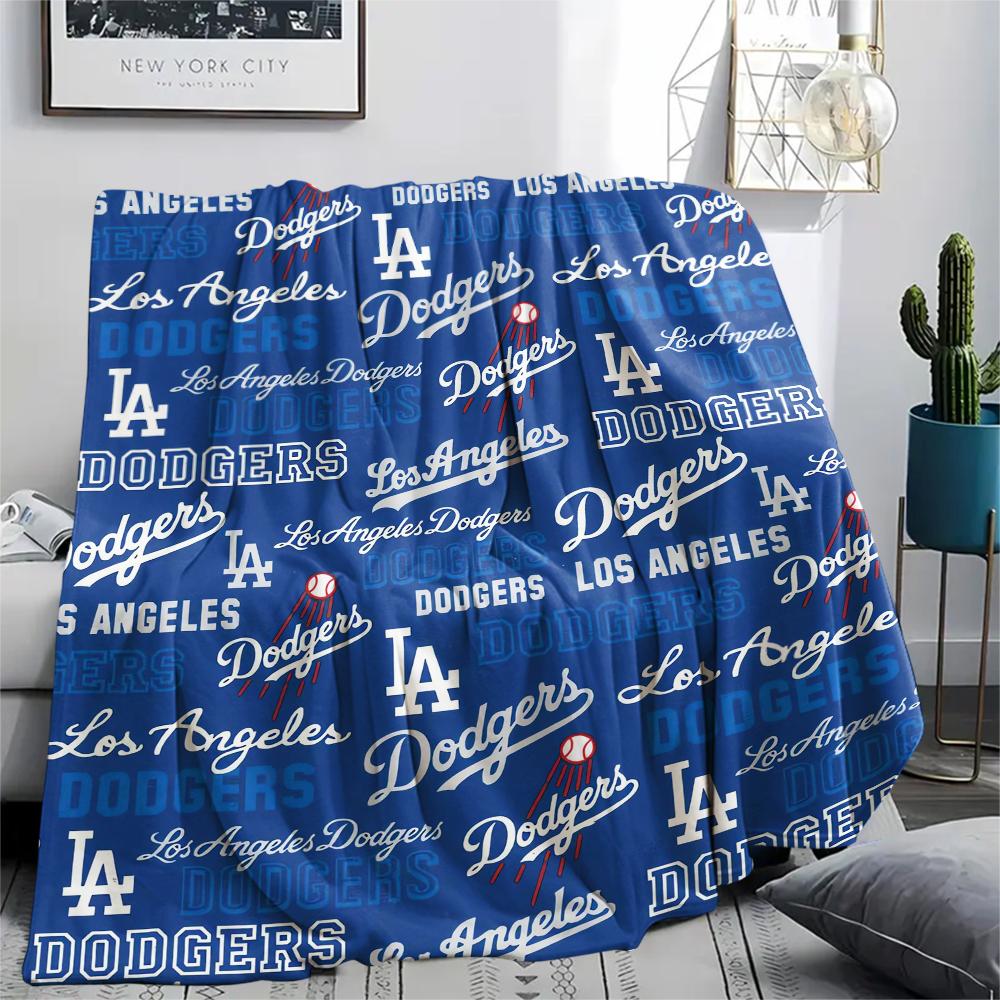 1Pc LA Dodgers Print Flannel Blanket, High quality Comfortable for All Seasons, Home Decor, Warmth and Comfort, Perfect for Gifts