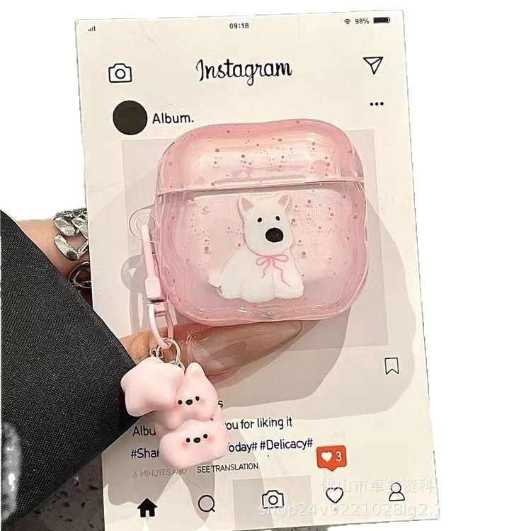 Pink splash ink West Highland puppy for AirPods pro1 protective case earphone cover pro1 bluetooth earphone case