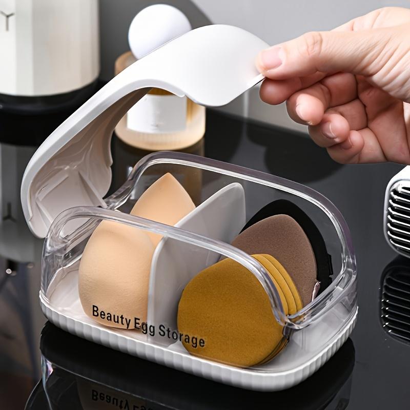 1PC Empty Transparent Puffs Drying Box Storage Case Portable Sponge Stand Cosmetic Rack Makeup Puff Holder
