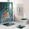 Halloween Shower Curtain Floor Mat Combination Four-Piece Set Bathroom Toilet Carpet Shower Room Foot Mat