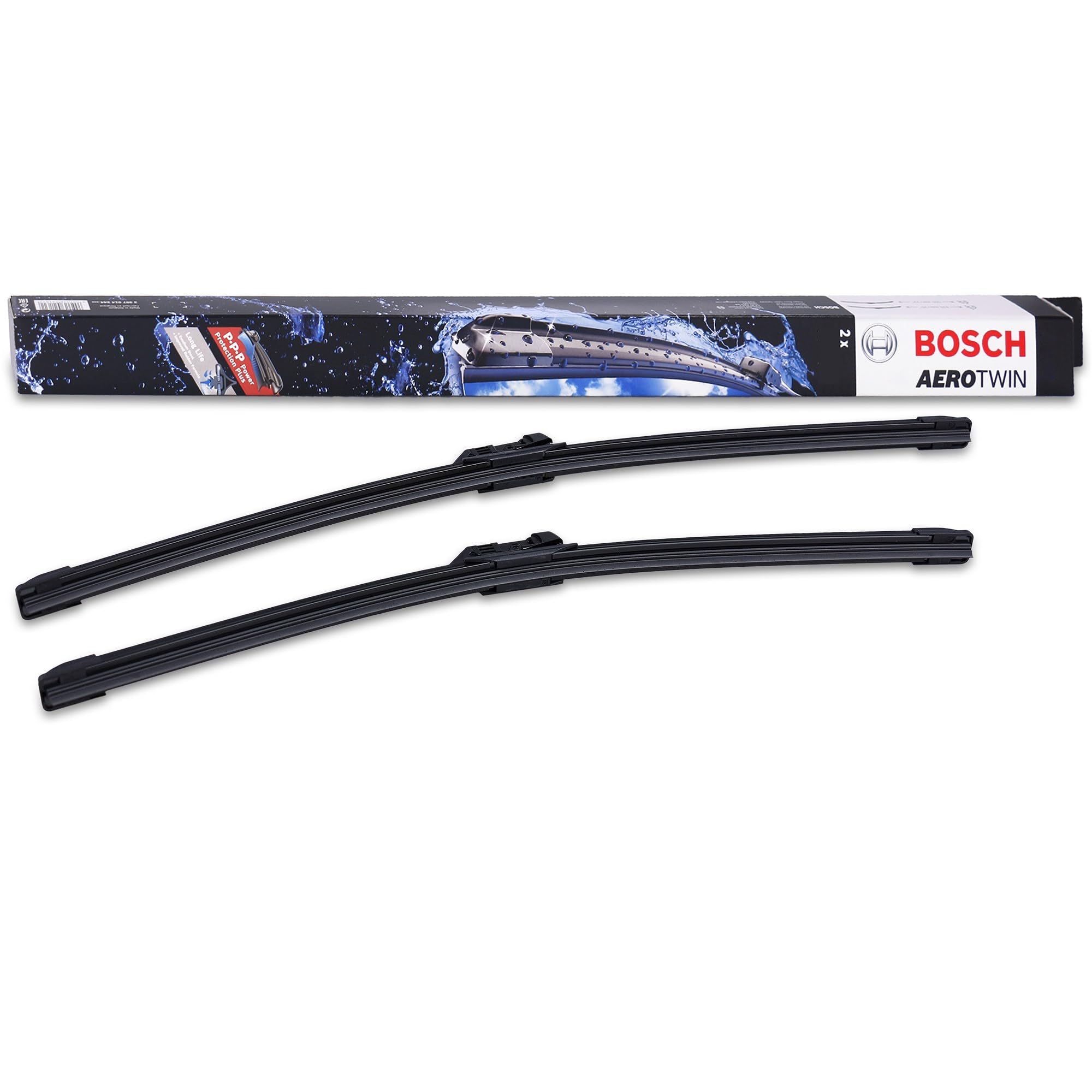 BOSCH A974S Flat Wiper Blades for Imported Aero Twin Models Only Vehicles, 530mm/475mm,