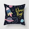 Cartoon Astronaut Rocket Spaceship Sofa Home Bedroom Decoration Pillowcase Kids Room Space Theme Cushion Cover