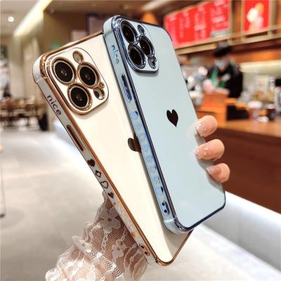 Soft Electroplated Love Heart Phone Case For Iphone 11 12 13 Pro Max Xs X Xr 7 8 Plus Mini Se 2020 Silicone Cases Cover