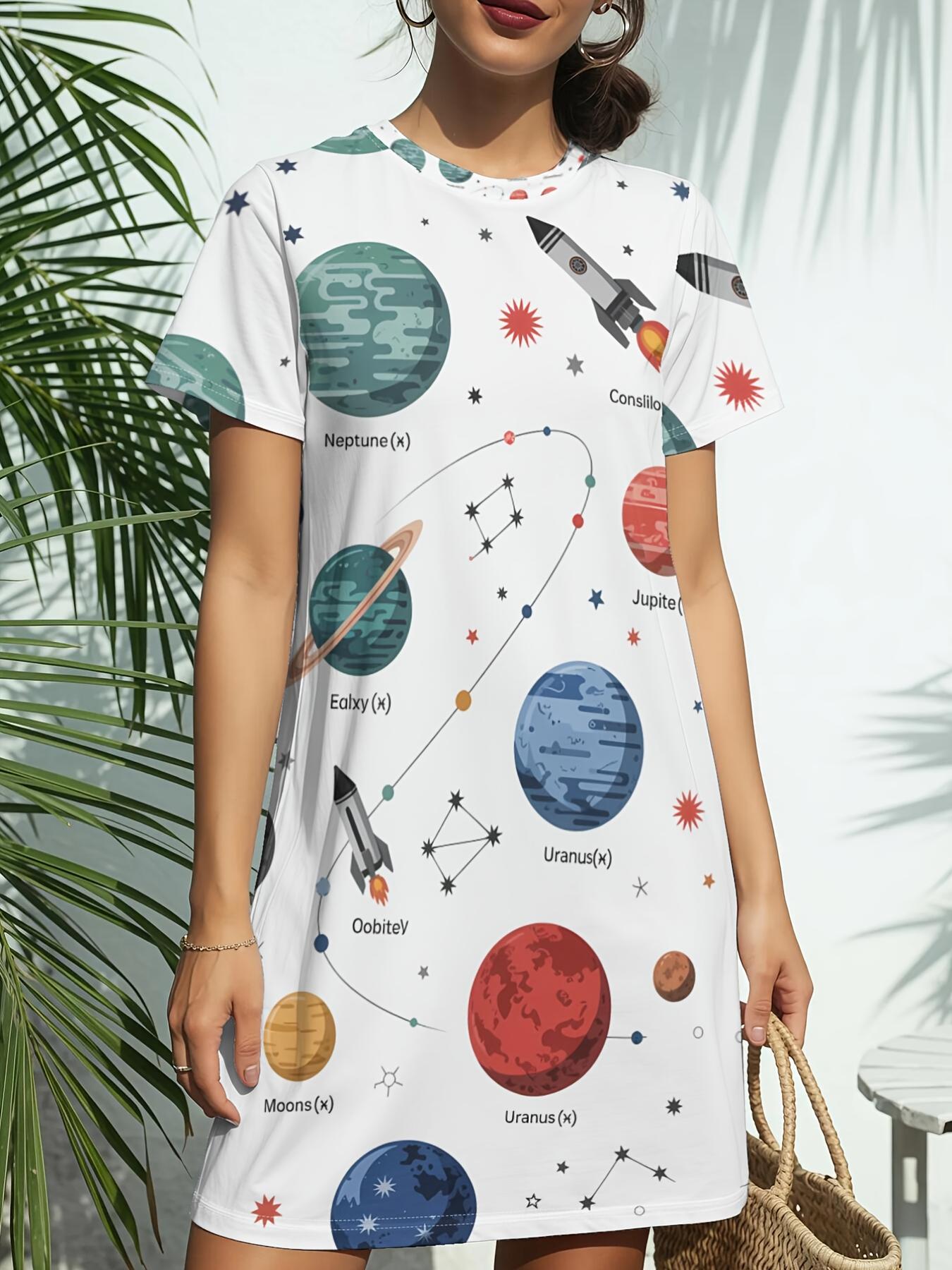 

Women s New Crew Neck Short Sleeve T-Shirt Dress. American Trend Digital Print. Casual ; Versatile for Spring and Summer. Elegant ; Chic Women ses XS дубильная кора
