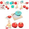 Hoshi Baby Wooden Montessori Mirror Peekaboo Knob Puzzle, Infant 3mos+ Tummy Time Toy