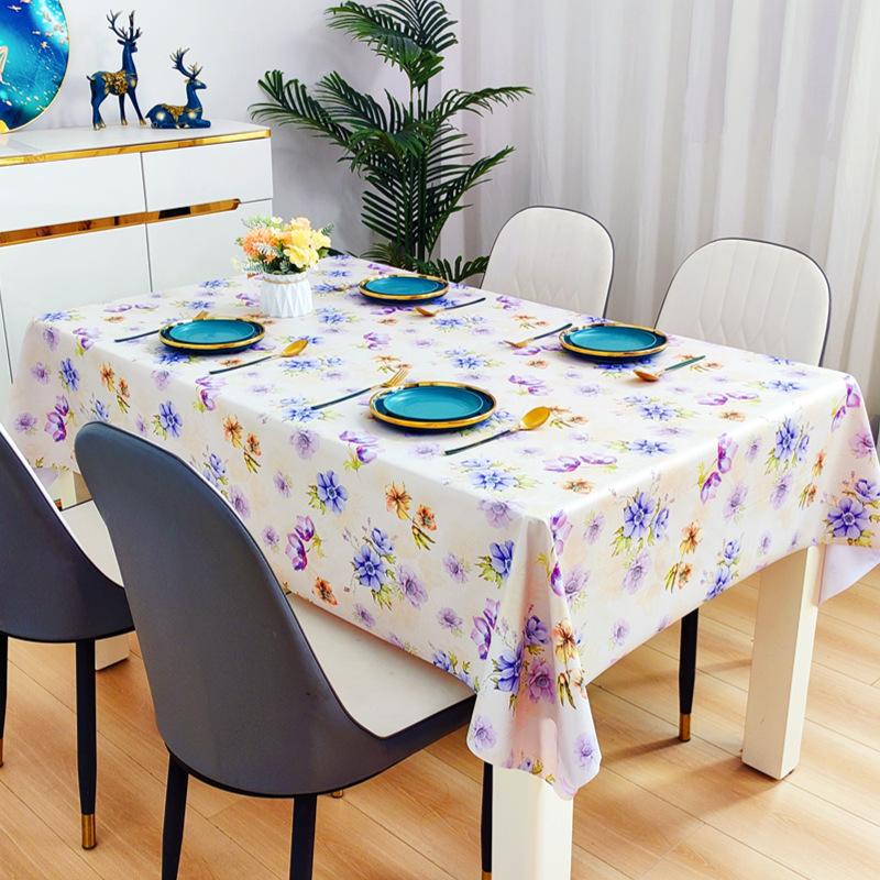 Waterproof, Oil-Proof And Anti-Scalding Coffee Table Tablecloth Leave-In Rectangular Dining Table Cloth Household Living Room Light Luxury Light