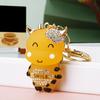 Yousheng Keychain Sparkling Rhinestones Inlaid Cow Design Key Chain Decorative Good Luck Keyring Bags Wallets Cars Accessory