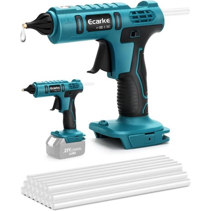 Pistolet à colle sans fil - Ecarke - Ma Kita - 18 V - Compatible avec batteries Li-Ion - Inclus 20 bâtons