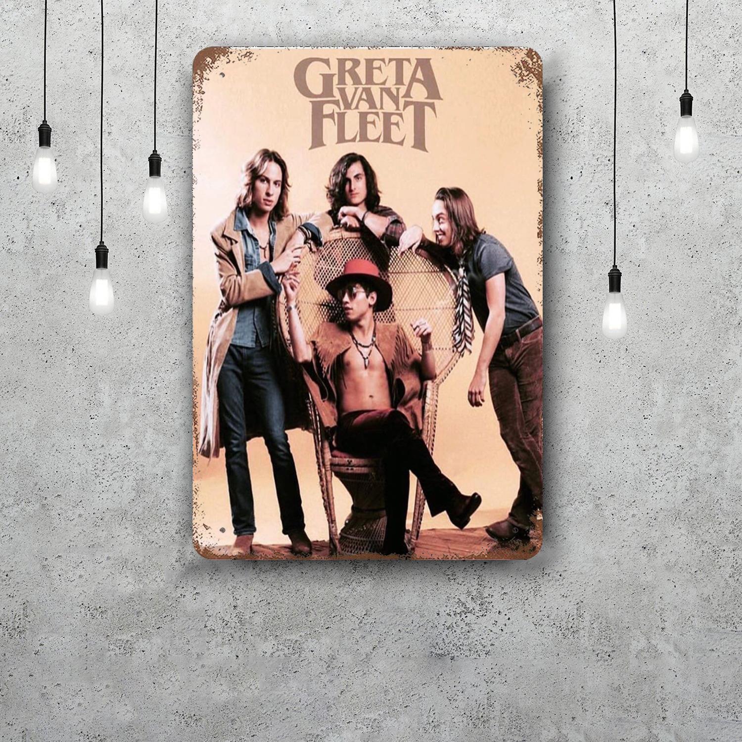 

greta van fleet Metal Signs wall decor Vintage Tin Signs Captain Metal Poster Decor for Bar Pub Club Wall Decoration 20x30cm（7.8x11.8inch）