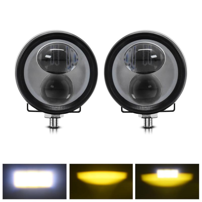 LED Driving Lights 60W 6000LM Motorcycle Driving Fog Lights Waterproof Round LED Spot Lights for Truck ATV UTV SUV Boat 2 Pack