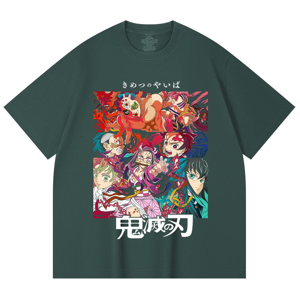 230 Gsm 100% Cotton Demon Slayer V26 Print Unisex Heavy Cotton T Shirt