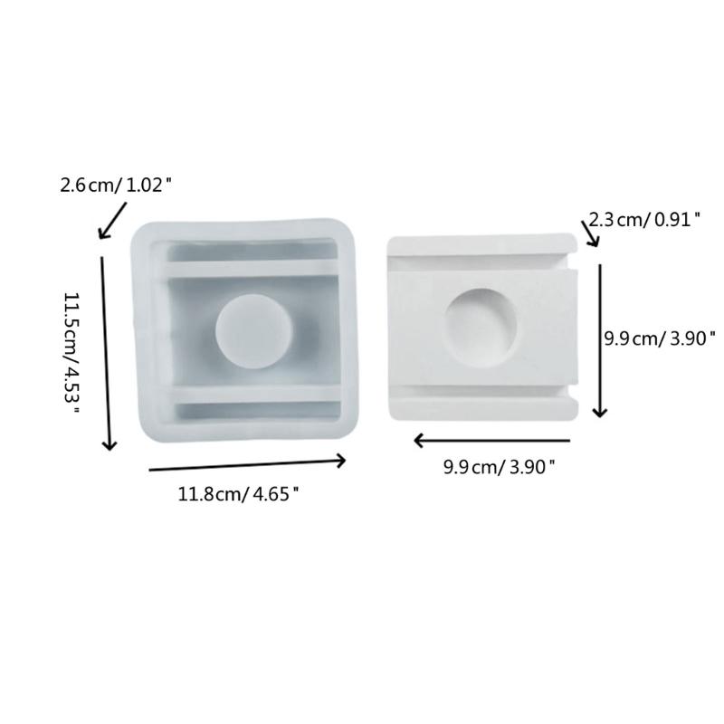 Square Candlestick Molds Single Hole Candle Holder Molds for DIY Tealight Candle Holder Candlestick Room Decorations