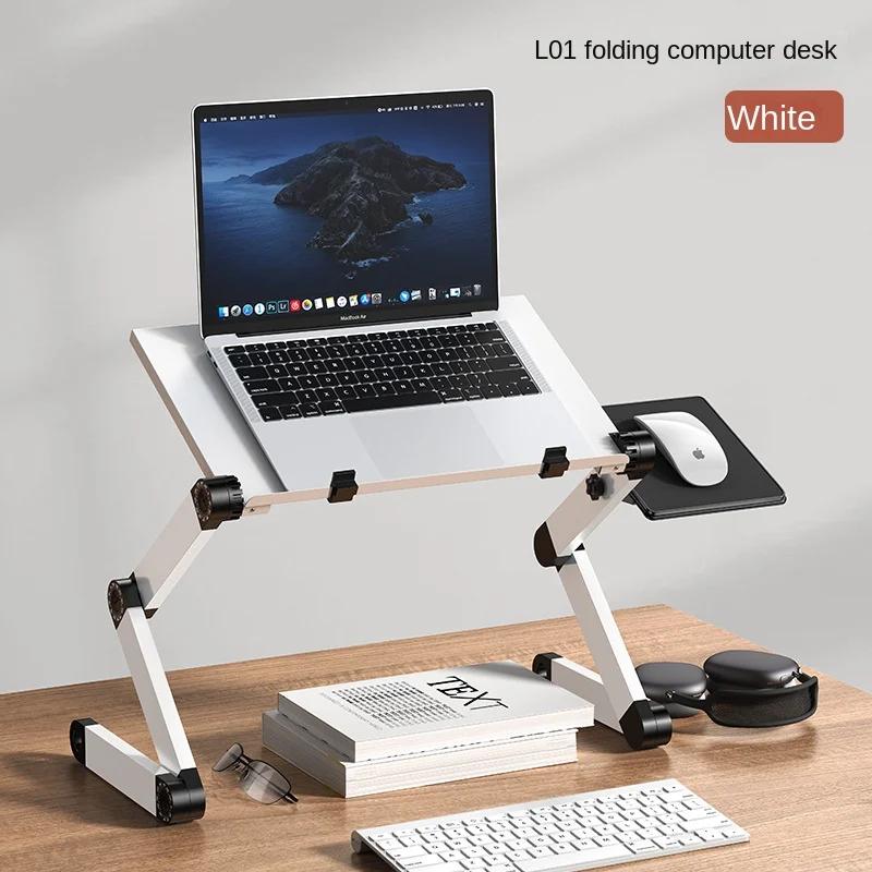 Adjustable Aluminum Laptop Desk Portable Office Bed Holder Side TrayErgonomic Dormitory Foldable  Mobile with Mouse Pad