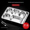 Gong He Jing Pin Extra Large 316 Stainless Steel 5-Compartment Food Tray