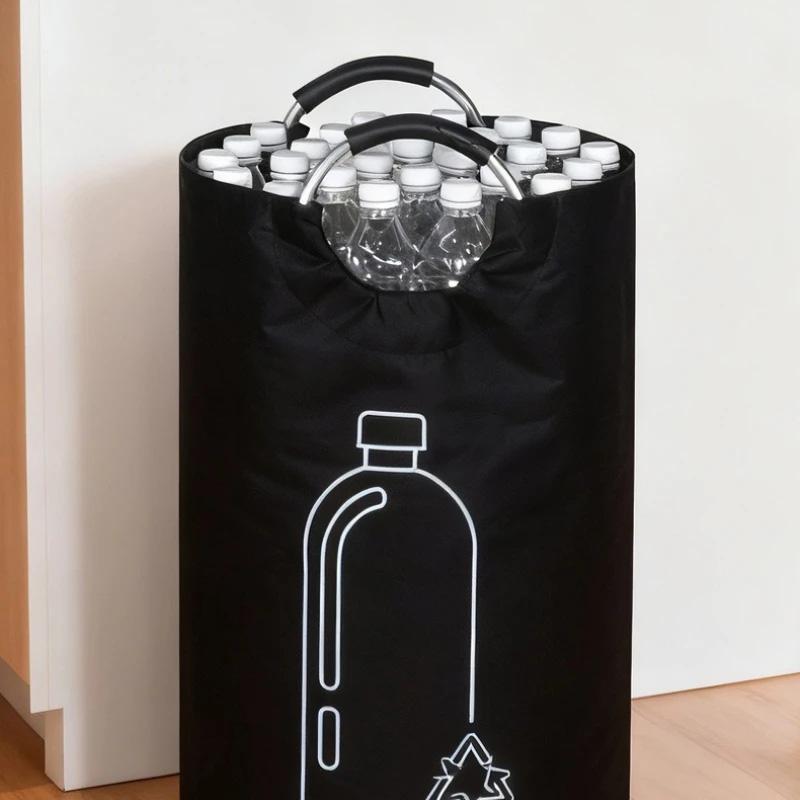 Large-Capacity Beverage Bottle Storage Basket Waste Water Bottles Collection Bag Folding Recycling Bucket Dirty Laundry Baskets