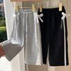 Girls' Pants 2025 Spring and Autumn Korean Style Casual Sports Pants Comfortable Sweatpants with Lace and Bow Stylish