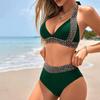 Women's Split Sexy Bikini Fashion Beach Solid Colour Seaside Swimwear