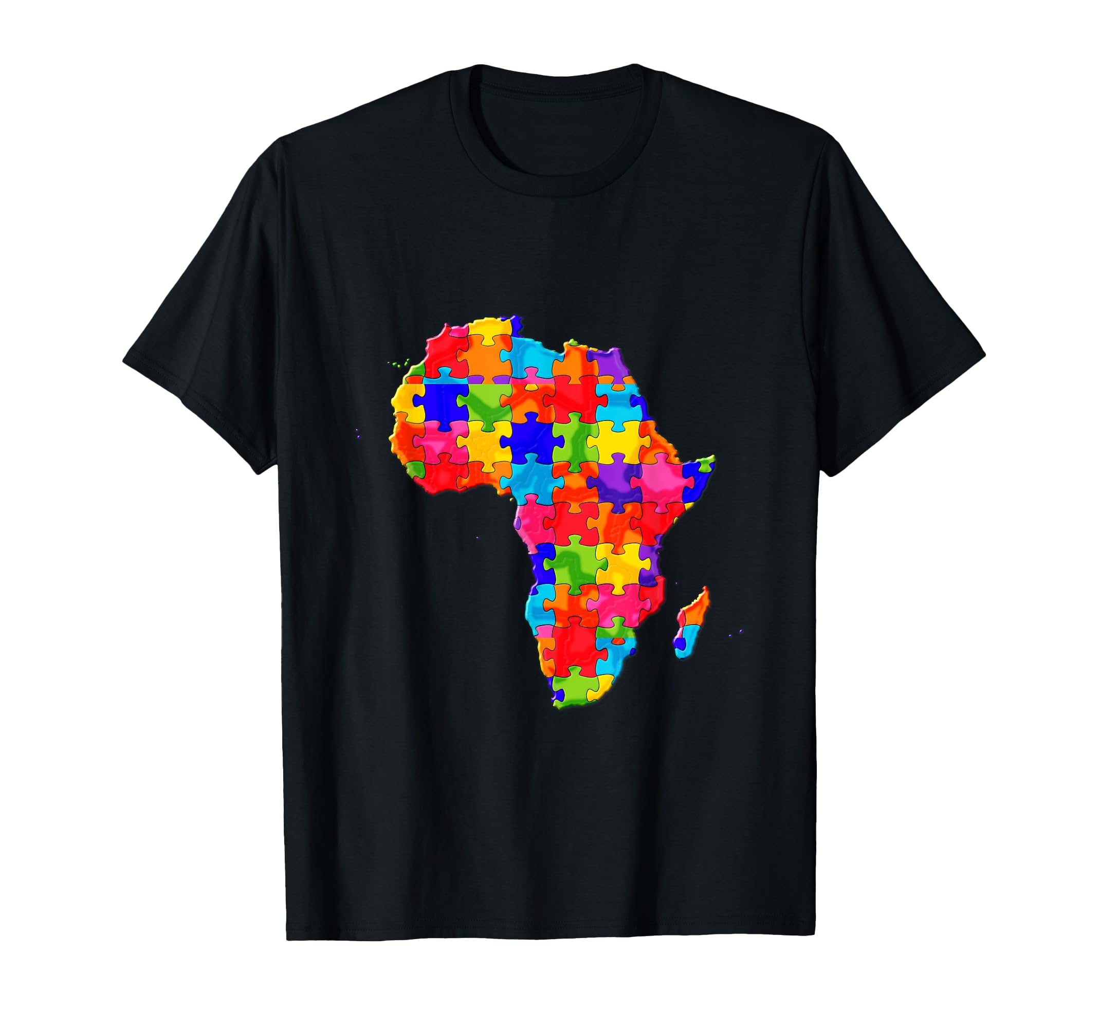 

Africa Map Jigsaw Puzzle Autism T-Shirt