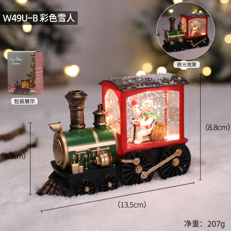 Santa Claus Snowman Christmas Gift Christmas Eve Music Box Train Music Box Crystal Ball Ornaments Table Decoration