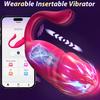 2 In 1 Wearable Vibrator with 9 Insertion Modes,APP Remote Control,G-Spot Stimulator,Wireless Bluetooth,Rechargeable, for Couples,Adult Sex Toy